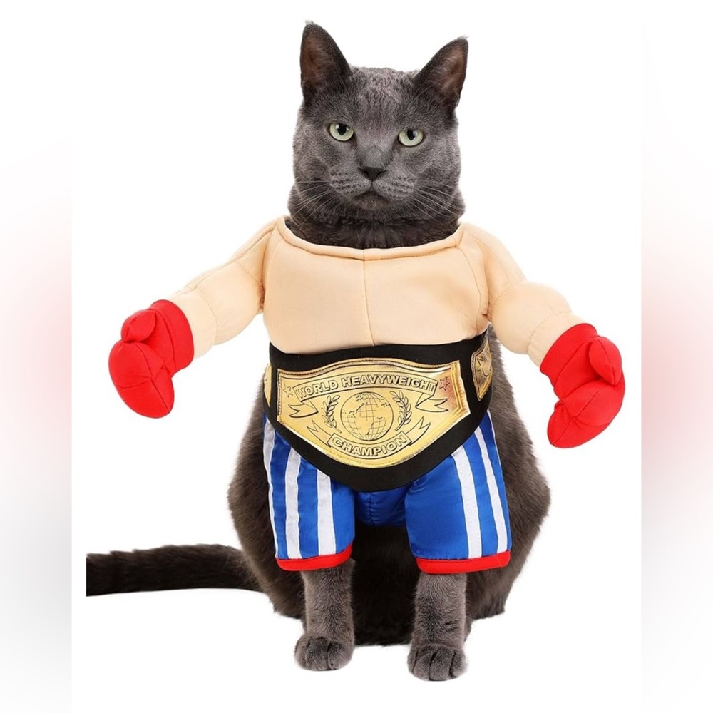 EUC [Halloween Costumes] Pro Boxer + Belt Dog Cat Pet Halloween Costume Sz Small - Picture 2 of 10